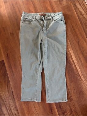 Judy Blue Light Sage Cropped Straight-Leg Jeans